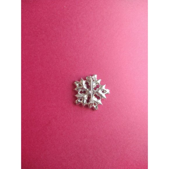 Bogoff Signed Rhinestone Brooch Silver Tone Star Snowflake - Picture 7 of 8